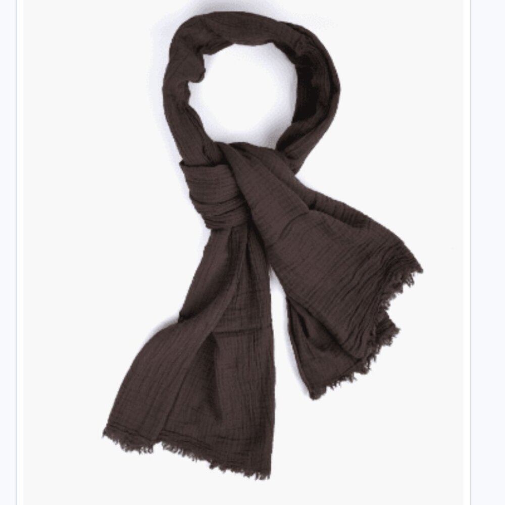 Laude The Label Bubble Guaze Scarf in Carob